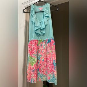 Lilly Pulitzer Turquoise Let’s Cha Cha Dress - Size Small